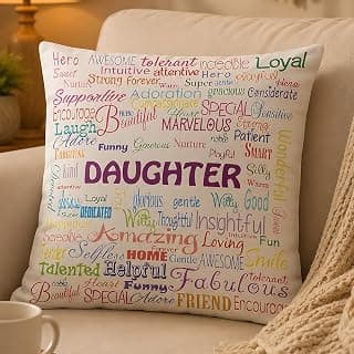 TIED RIBBONS Birthday Daughters Day Gift for Daughter Girls Kids Sister Printed Pillow Cushion Cover (12 inch X 12 inch with Filler)