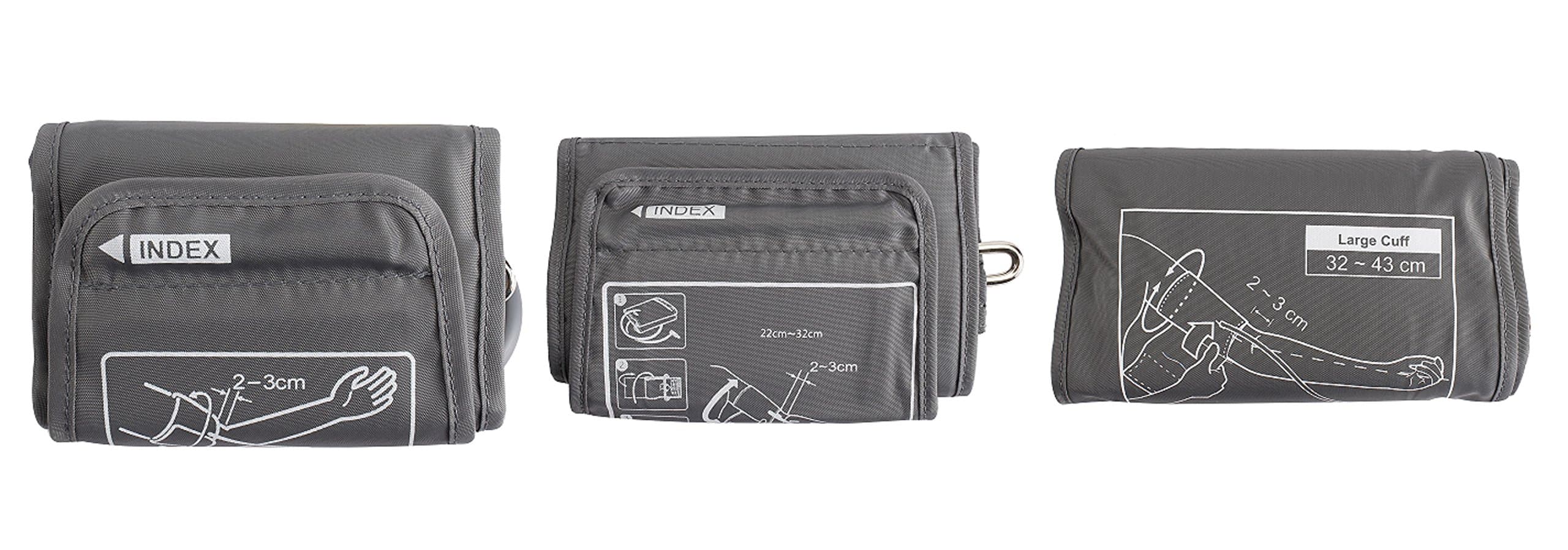 NISCOMED Digital Arm Blood Pressure Monitor Replacement Cuffs Set of 3 Child Adult Extra Large Black Only Cuffs Compatible