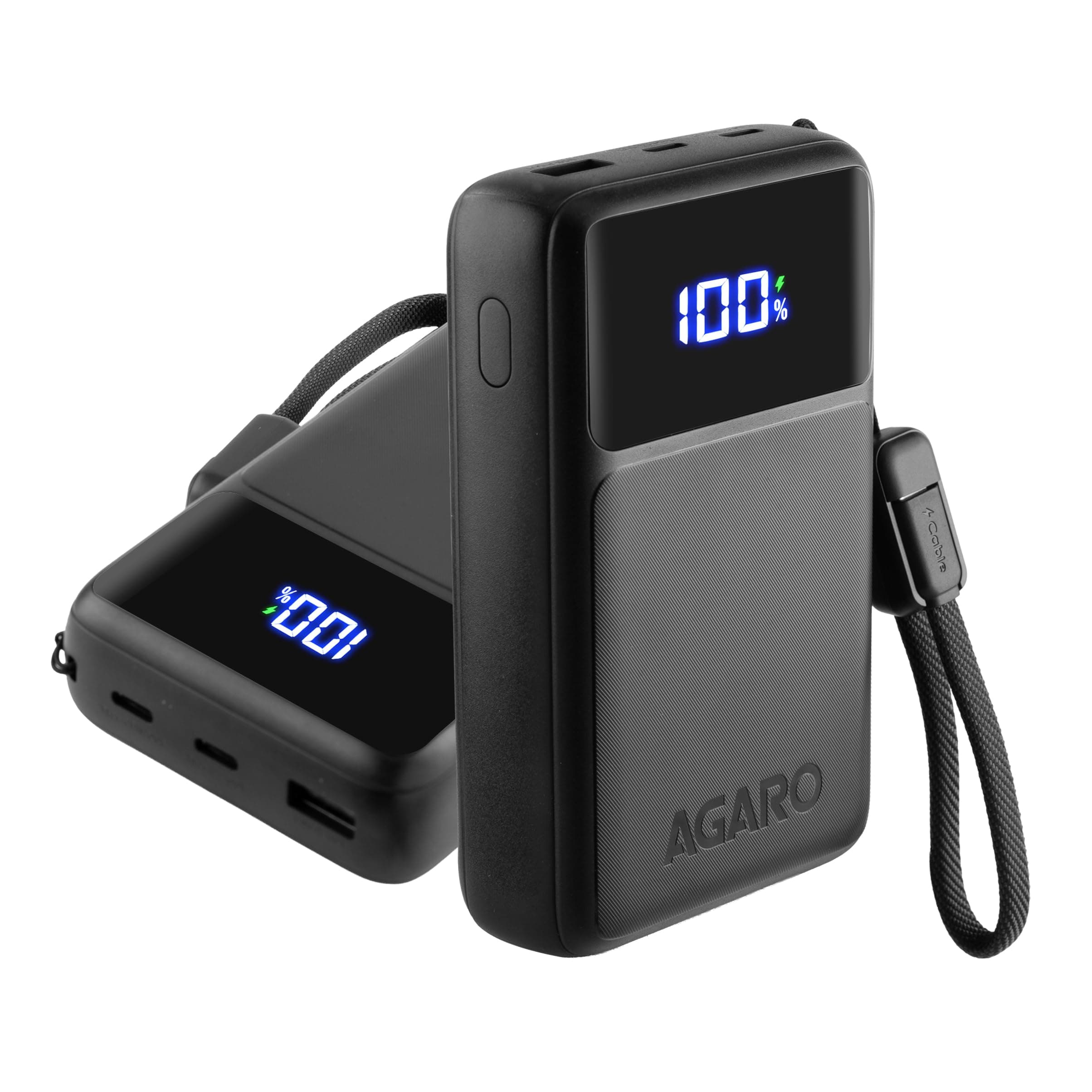 AGARO Spark 20000 mAh Compact Power Bank, 45W PD & 22.5W QC Output for Smartphones, Portable, USB A & PD Output, USB C Input, Superfast Charge Technology for Android, iPhones, Tablets & Headphones