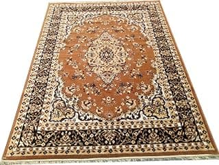 Super Soft Acrylic Quality Washable Carpet for Bedroom, Living and Hall Size Carpet (Size 4 x 5 Feet Blue/Brown)
