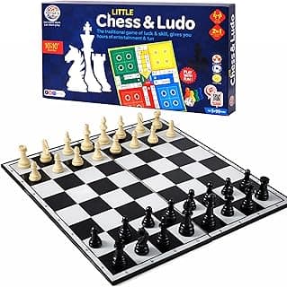 Ratna's Little Chess and Ludo 2 in 1 Board Game for Family, Enhances Strategy Building and Concentration for Kids Ages 5+ Years