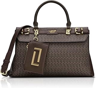 Lavie Luxe Women's Monogram Cindy Horizontal Satchel Bag | Satchel Handbag For Work | Ladies Purse | Stylish Shoulder Bag | Gift For Women