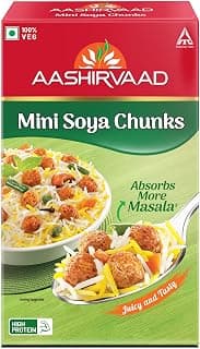 Aashirvaad Mini Soya Chunks, 100% Veg, Absorbs More Masala, Juicy & Tasty, High Protein, 200g Pack