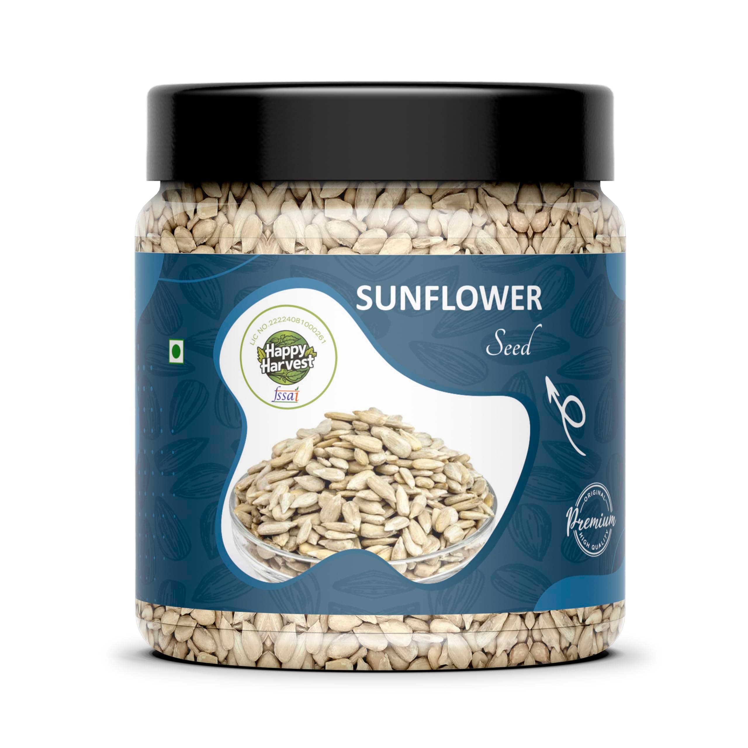 HAPPY HARVEST Sunflower Seeds 1kg High in Fibre Source of Iron | Healthy Snack, Seeds for Eating, Rich in Iron, High Fibre