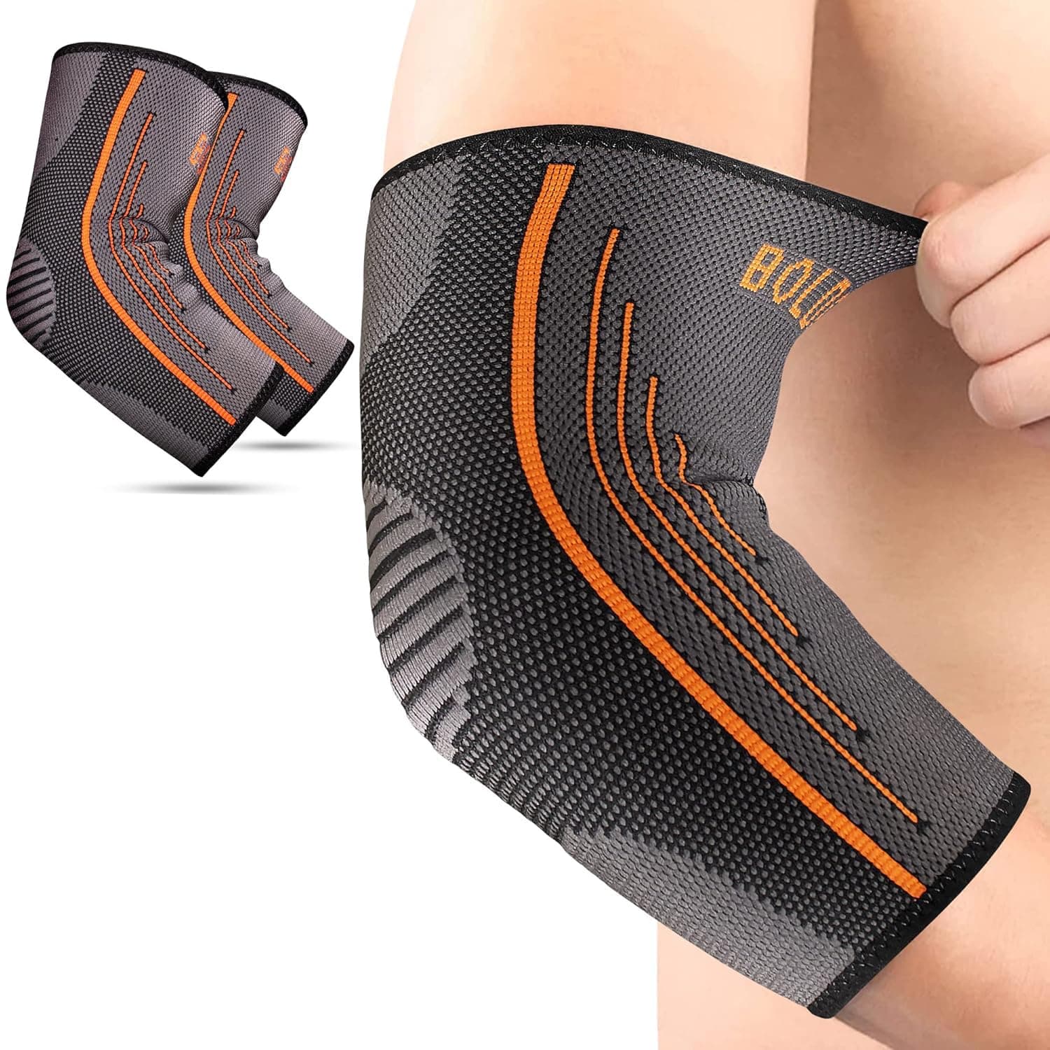 Boldfit Elbow Support Cap/Guard/Sleeves For Gym, Tennis, Badminton, Cricket & Sports - L, Nylon