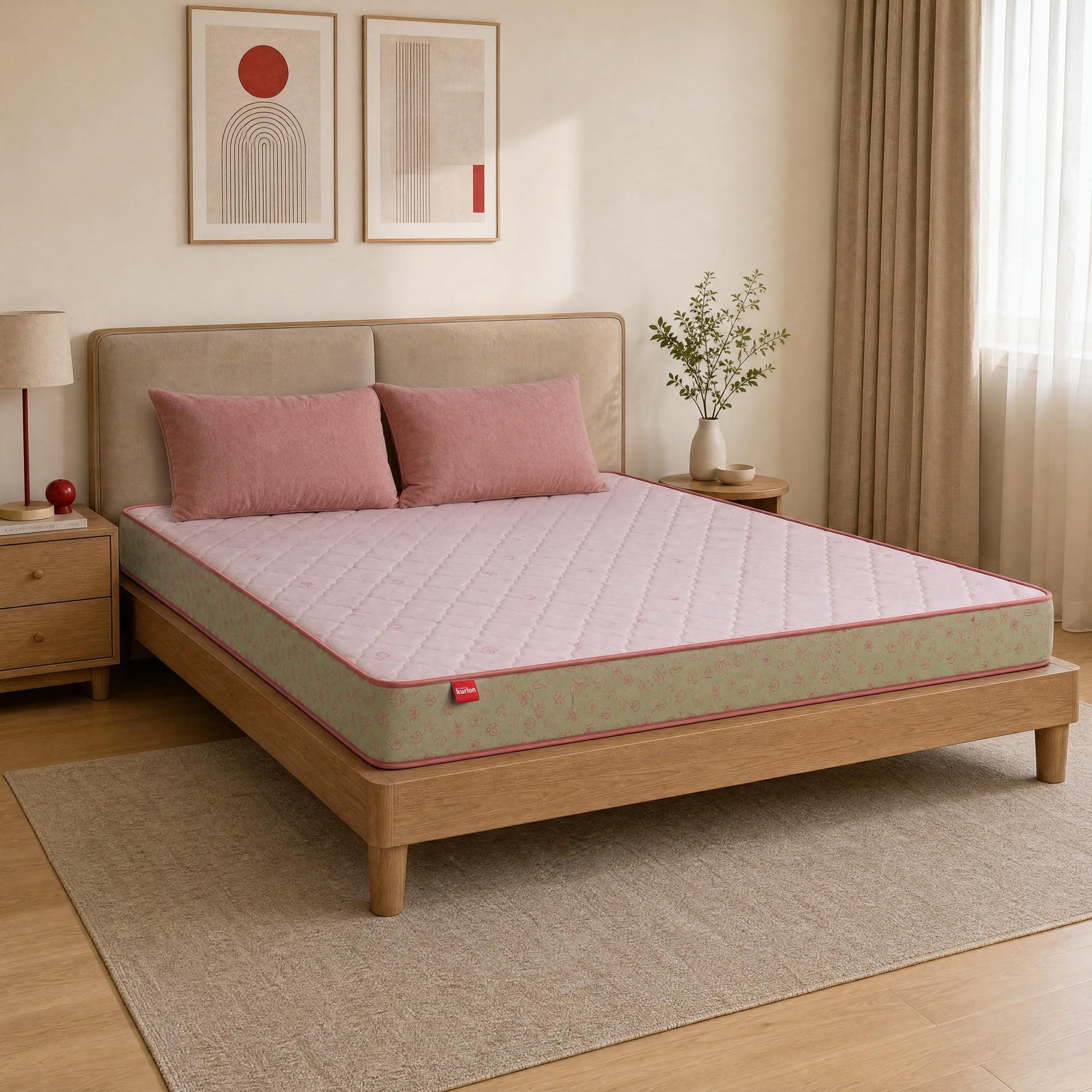 Kurlon Ortho Natural Grid Mattress | King Size 75x72x8 Inches | Firm Natural Smart Grid Coir | Naturally Breathable Coir | Orthopedic Back Support | Support that Adapts to You | 10 Years Warranty