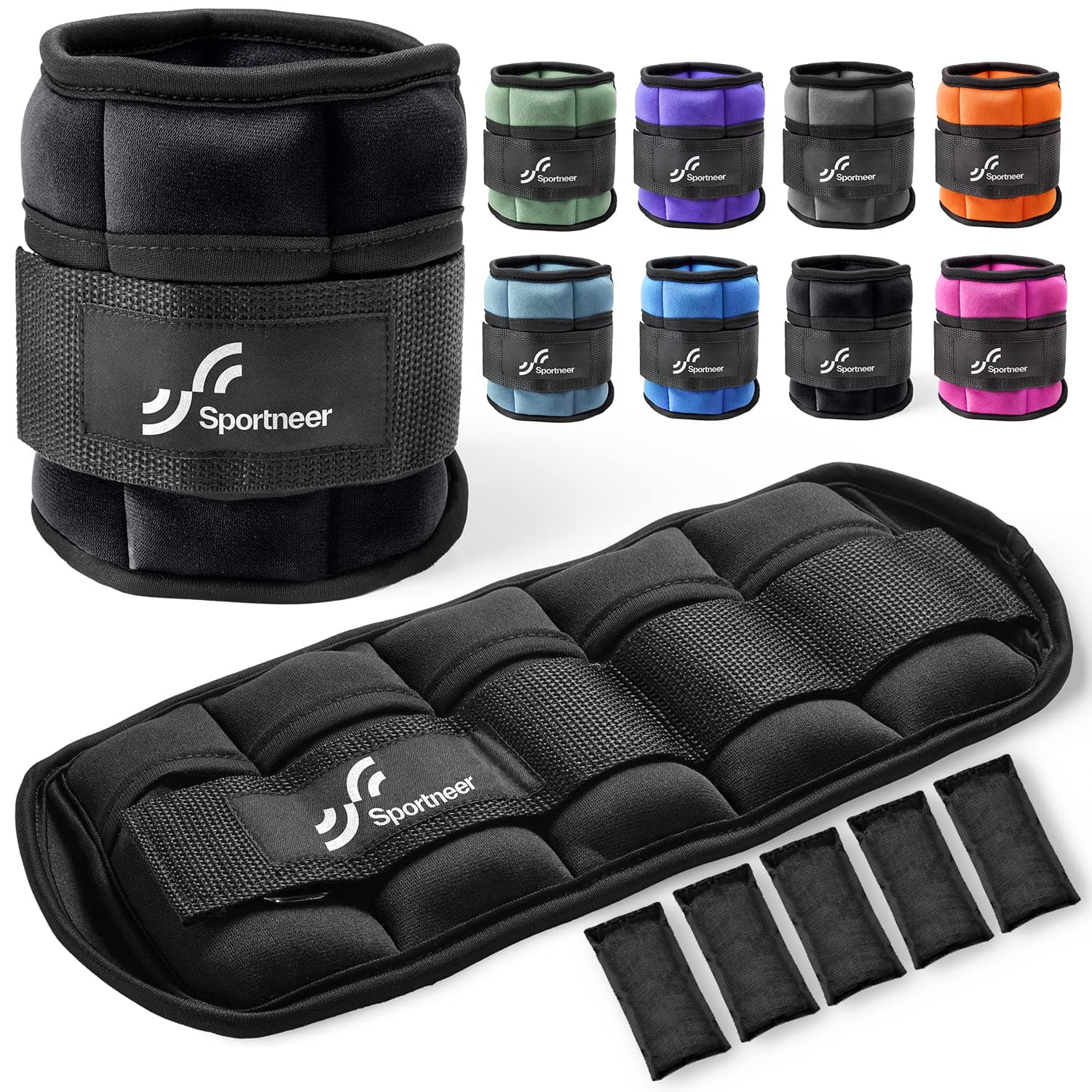 Ankle Weights, Adjustable Ankle Weights Wrist Straps, 0.23-0.9Kg for Each | 0.45-1.8Kg For 2 Pack, Ideal For Fitness Walking Running Jogging Exercise Gym Workout Men&Women Kids