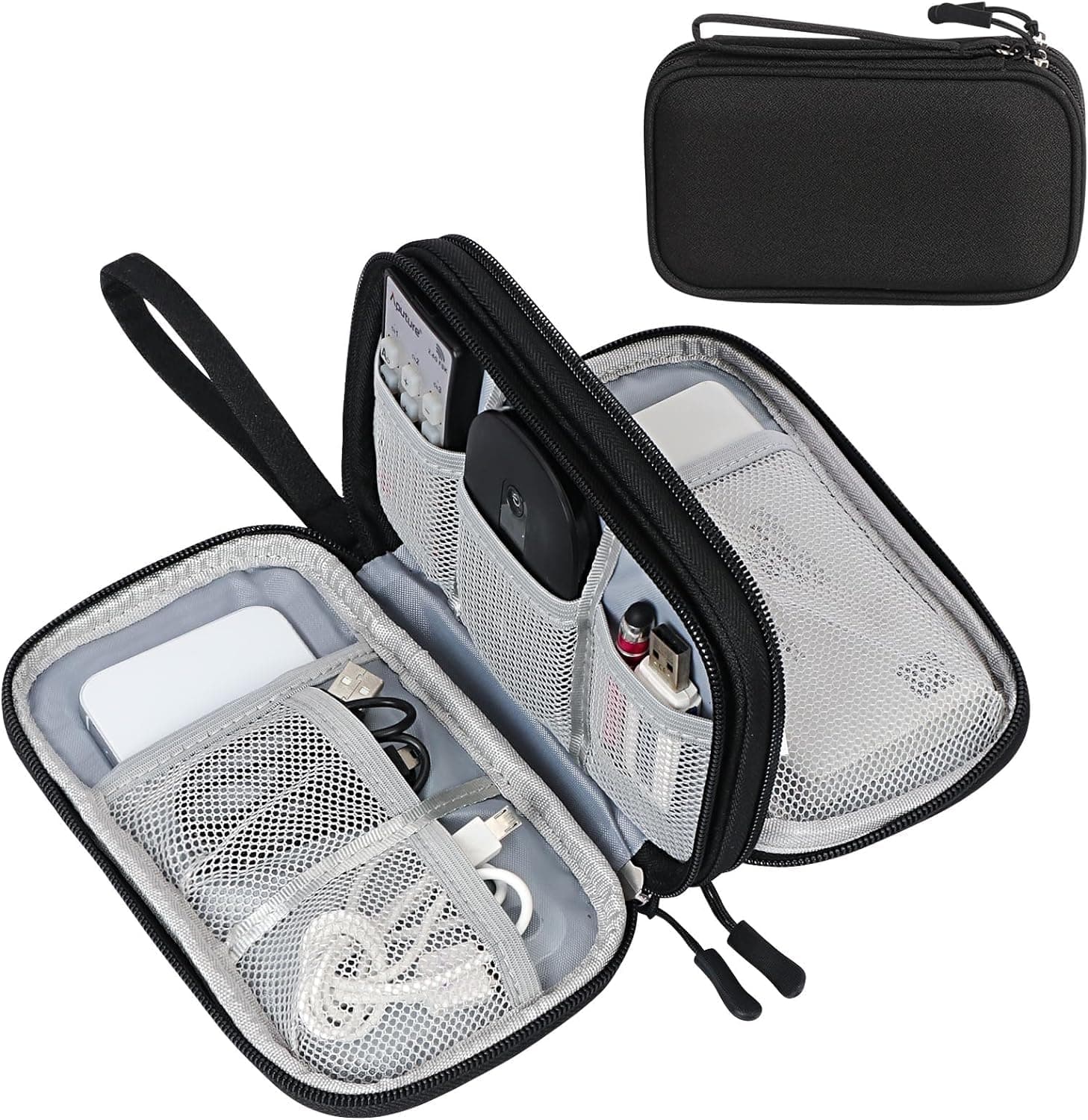 BKK Travel Organizer Pouch for Men | Gadget Organizer Bag with Cable Organiser, Charger Pouch, Tech Accessories Storage, Power Bank Case, Mobile Accessories & Travel Essentials Organizer