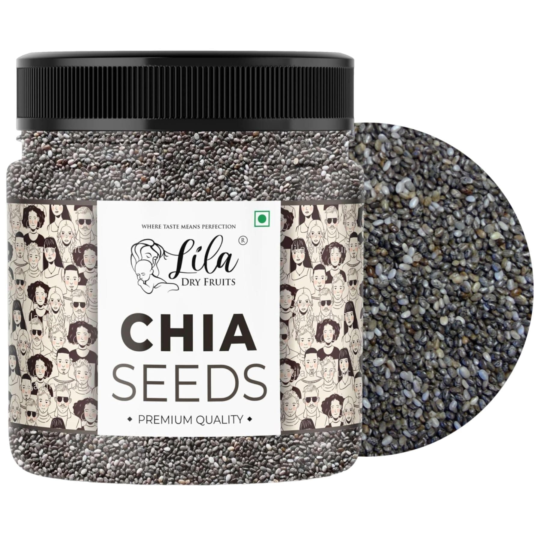 LDF Raw Unroasted Chia Seeds with Omega 3 and Fiber for Weight Loss (1kg)