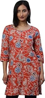 Aurelia Women's Cotton Straight Fit Floral Print Straight Kurti