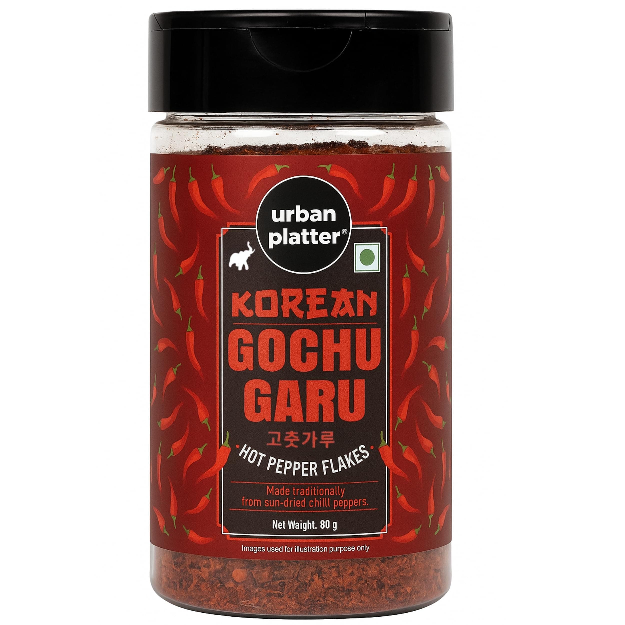 urban platter Korean Gochugaru Hot Pepper Powder, 80 Gm [Coarse Ground Korean Dried Chilli Peppers | Smoky & Spicy| Use For Kimchi And Other Korean Dishes]