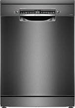 Bosch 15 Place Settings Series-6 free-standing Dishwasher 60 cm Brushed black steel anti-fingerprint with Wi-Fi,Heat exchanger, (SMS6HMC00I, Black Steel)