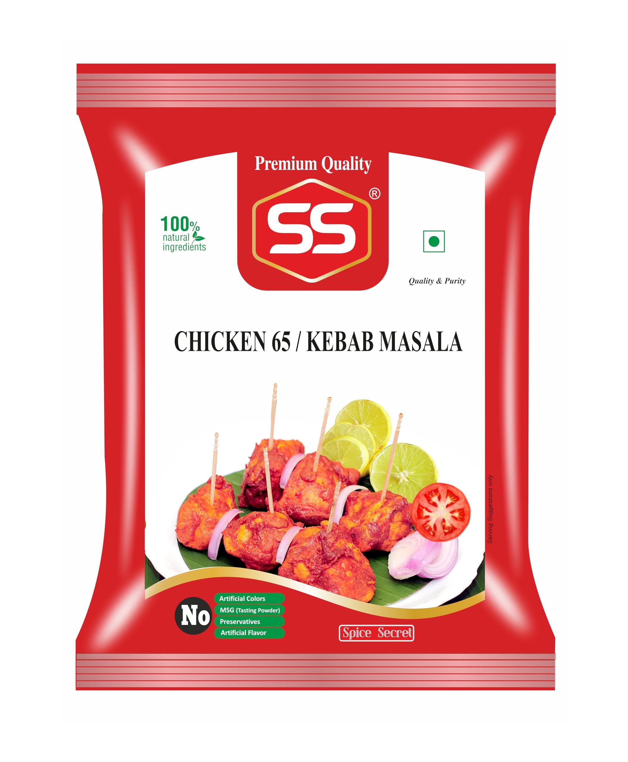 SS MASALAS Chicken 65 Masala 500g | Premium Kabab Powder | Spicy Ready Mix for South Indian Chicken Fry | Easy-to-Cook Masala Blend | No MSG or Artificial Colors
