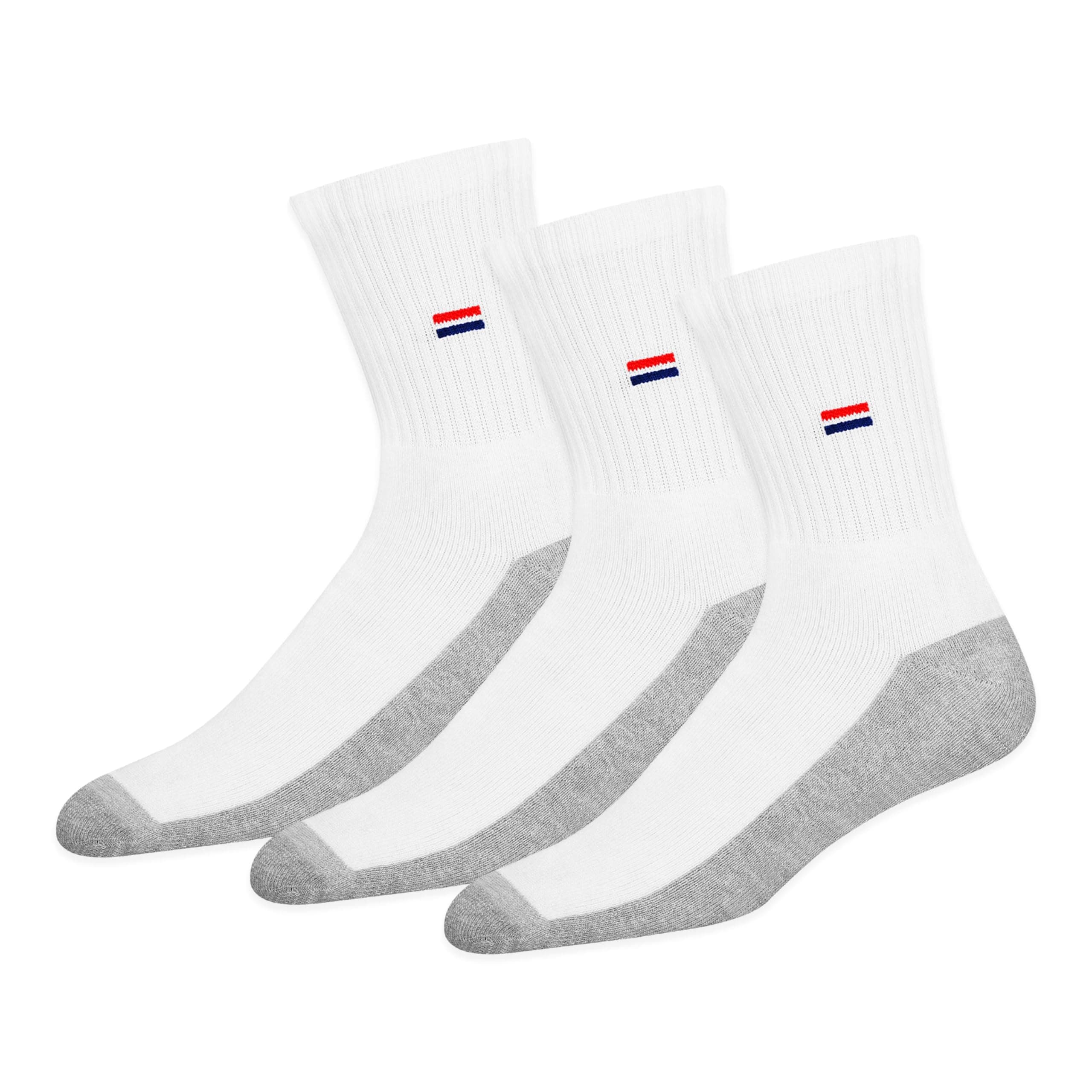 NAVYSPORT Men's Crew Length Cushion Cotton Socks (Pack of 3) (Free Size)