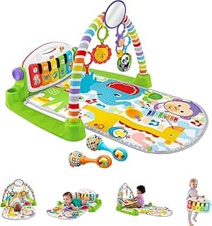 Fisher-Price Deluxe Kick 'N Play Piano Gym & Maracas Bundle [Multicolour], Baby