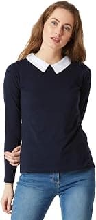 Miss Chase Women's Round Neck Half Sleeves Cotton Lace and Pearl Detailing