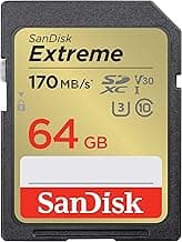 SanDisk Extreme SD UHS I 64GB Card for 4K Video for DSLR and Mirrorless Cameras 170MB/s Read & 80MB/s Write