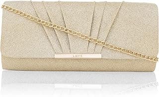 Lavie Women's Framed Foldover Clutch | Detachable Chain Sling Strap | Ladies Purse Wallet