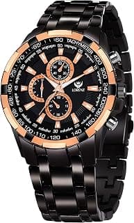 LORENZ Black Dial Analog Metal Watch for Men | Watch for Boys- MK-3058K