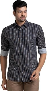 Colorplus Tailored Fit Navy Formal Shirt for Men