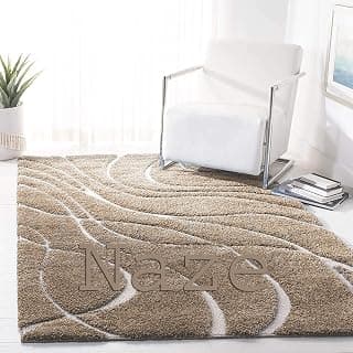 Naze Micro Fiber Fluffy Carpet, Runner for Diining Room Bedroom, Guest Room ETCv .Color-Mouse H/L Size 3x5 feet