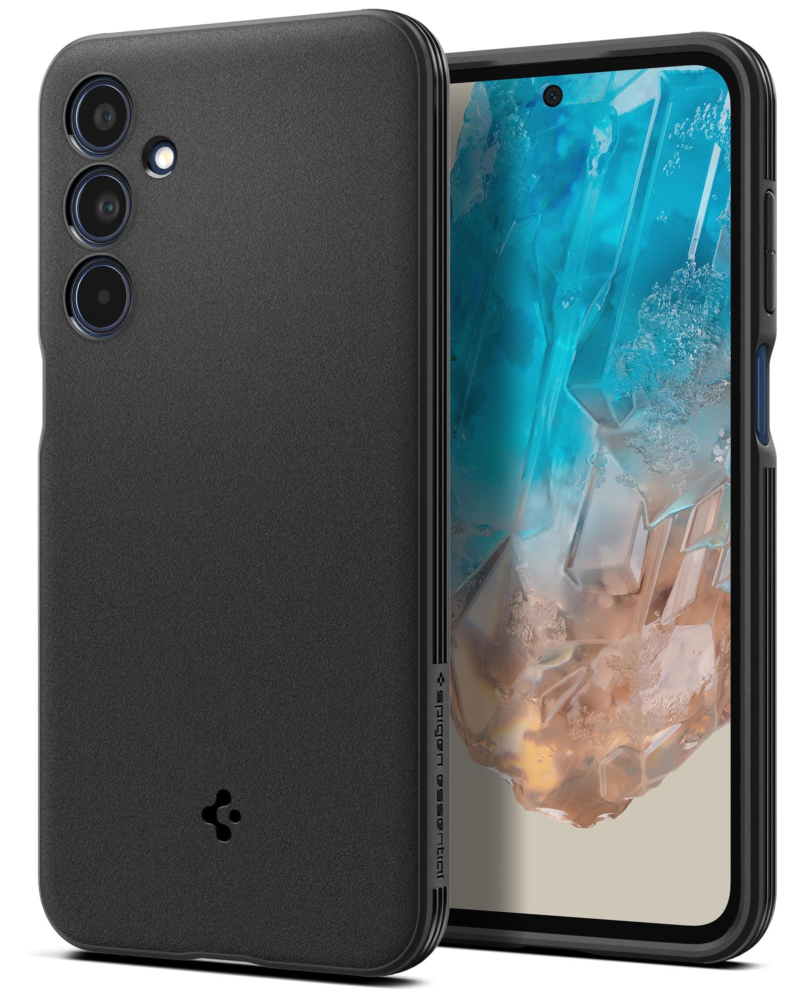 Spigen Essential Sand Blast Case for Samsung Galaxy M35/F35 5G, Black | Flexible, Shockproof, Optimal Grip, Air Cushion Technology Protection, Slim Fit, Thermoplastic Polyurethane, Matte