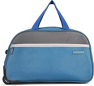 Aristocrat Enigma 52 Cm Polyester Softsided Cabin Size 2 Wheels Trolley Duffle Bag- Blue, 28 CM