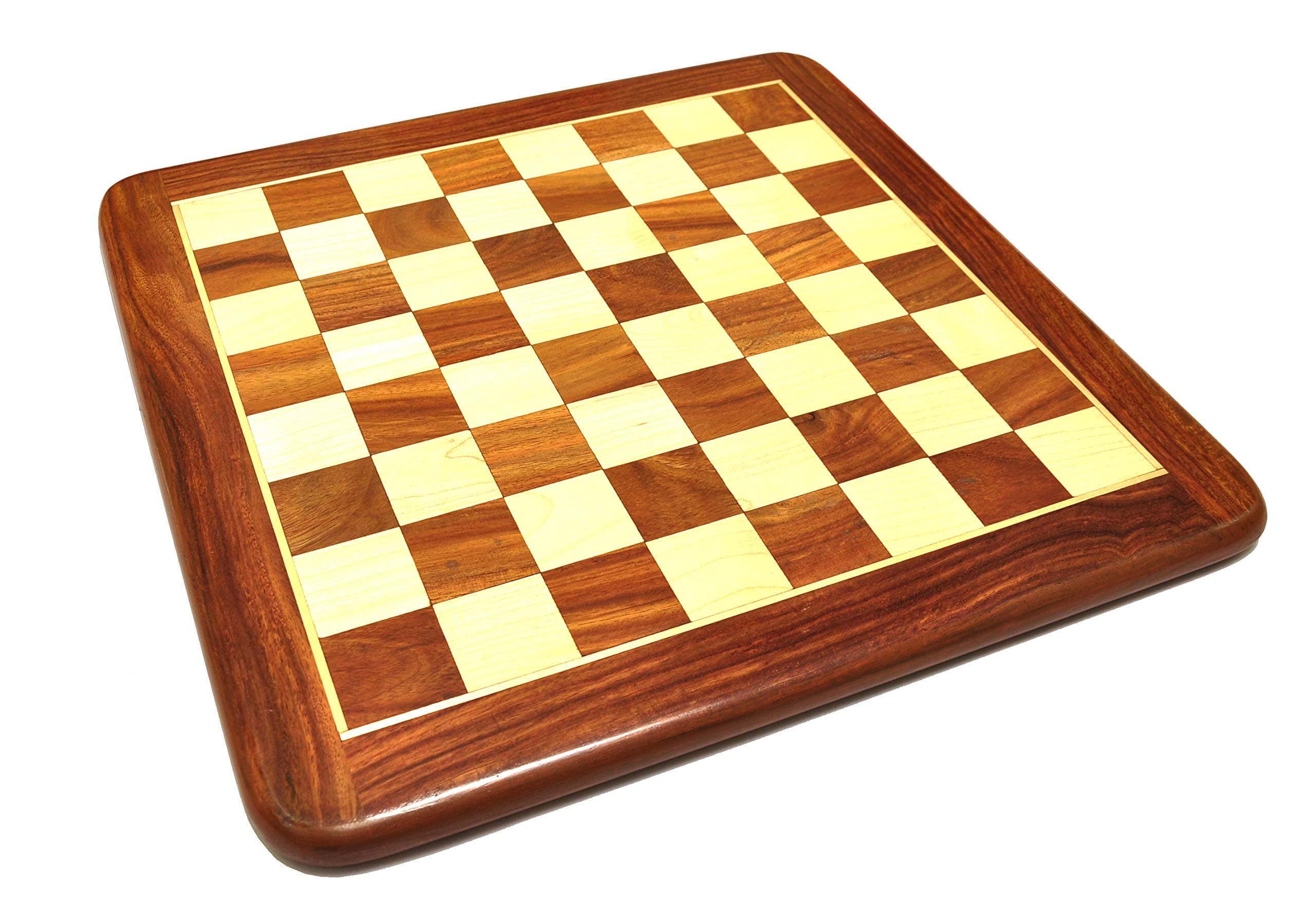 PALM ROYAL HANDICRAFTS 20 Inches Handmade Flat Wooden Chess Board Made with Indian Rosewood Wooden Chess Board for Chess | Chess Peices Not Included (20 X 20 Inches, Brown), for Kid, Adult