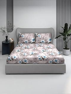 Bombay Dyeing Epigram 144TC 100% Cotton ONE King Size 274x274Cm / 108x108inches BEDSHEET with 2 Pillow Covers Size 46x69Cm (7879BEIGE)