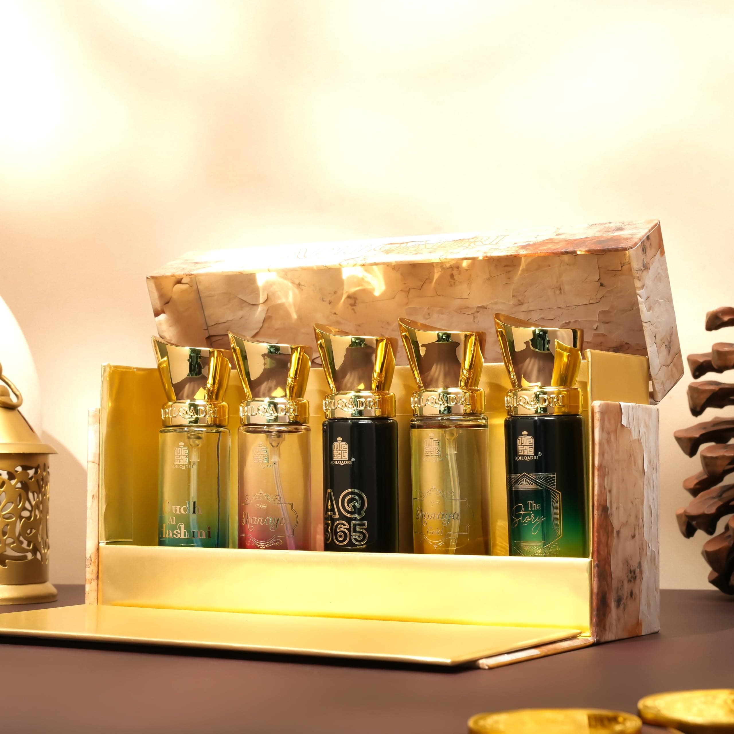 Adilqadri Luxury Perfume Gift Set for Men & Women | 5 x 20ML Long-Lasting Eau de Parfum | Fragrance Gift for Him & Her | Elegant Scent Collection | 100ML Sets