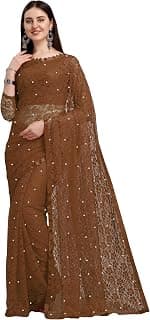LOROFY Women's Net Saree With Blouse