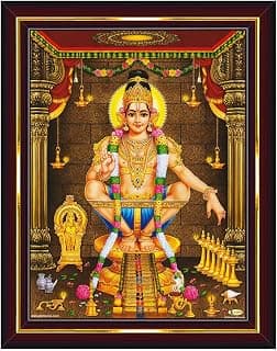 Pavan Photo Laminations Lord Ayyappa Swamy Ayyappan Iyyappan Wall Painting Framed Home Decor (Wood,Acrylic,Brown,Small Size,6x8 Inch) B1083S