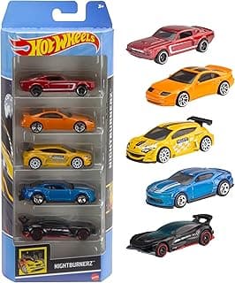 Hot Wheels 5-Car Pack of 1:64 Scale Vehicles, Gift For Collectors & Kids Ages 3 Yrs & Up-Color & Design May Vary, Multi color