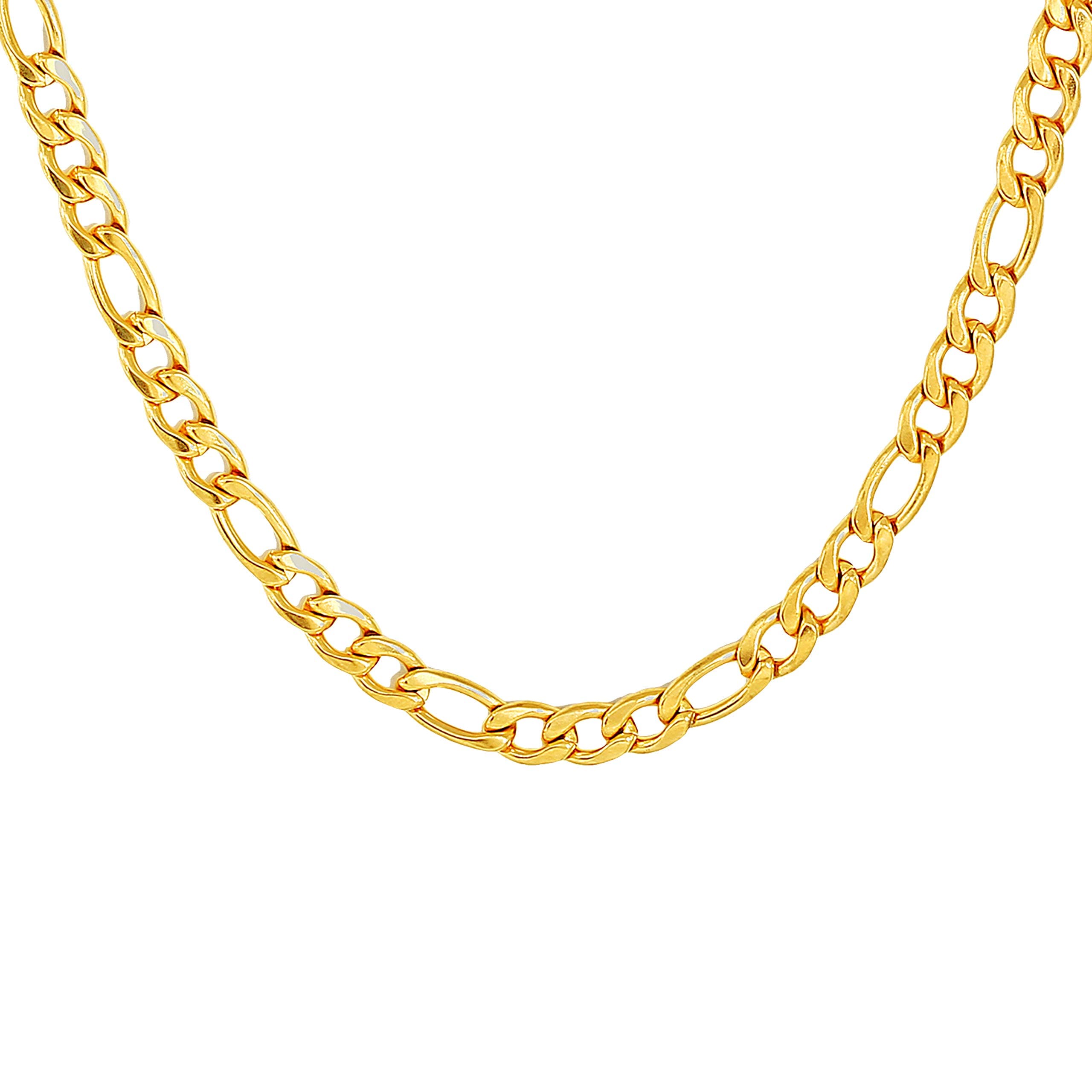 Amaal Jewellery Latest Pure Stainless Steel Long Gold Necklace Sachin Chains Chain for Men & Boys -CN-A205 (Gold)