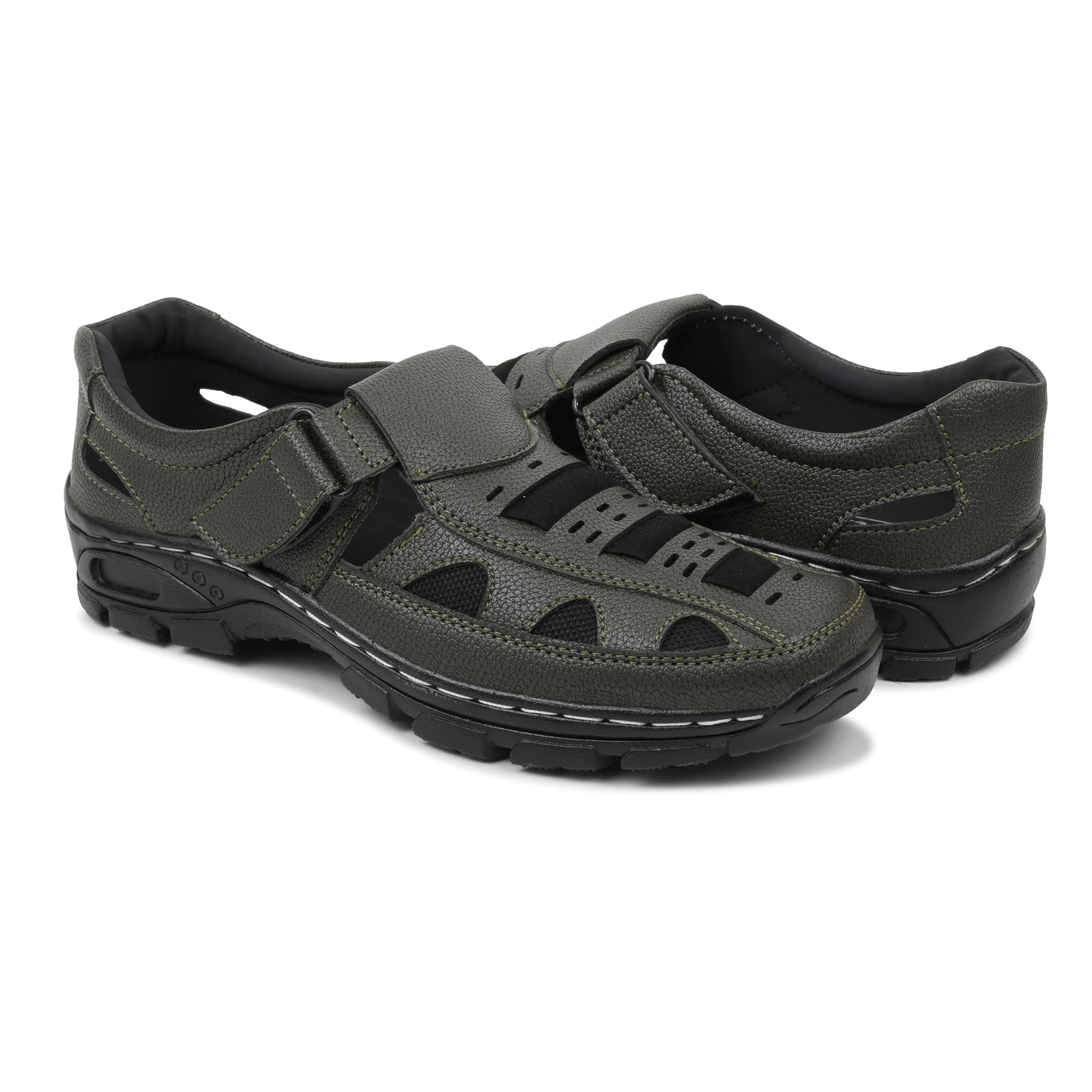DEGARRO Men’s Faux Leather Sandals – Breathable, Lightweight, and Stylish Sandals for Casual Outings and Everyday Comfort