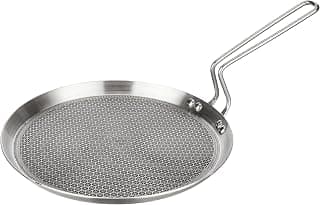 Amazon Brand - Solimo Triply Stainless Steel Tawa 28 cm Diameter with Honeycomb Design (Induction Friendly)