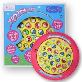 Peppa Pig Musical Rotating Fishing Game - Underwater Adventure Toy for Kids 3+ | Battery Powered with 4 Fishing Poles & 21 Fishes | Fun Educational & Interactive Play for Boys & Girls