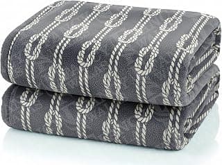 220 GSM Velvet Fur Flannel AC Blanket Double Bed Winter Blanket, Printed AC Blanket, King Size (230 x 230 Cm or 90 x 90 Inch) - Super Soft Lightweight, Plush, Fluffy (Grey Janjer Design)