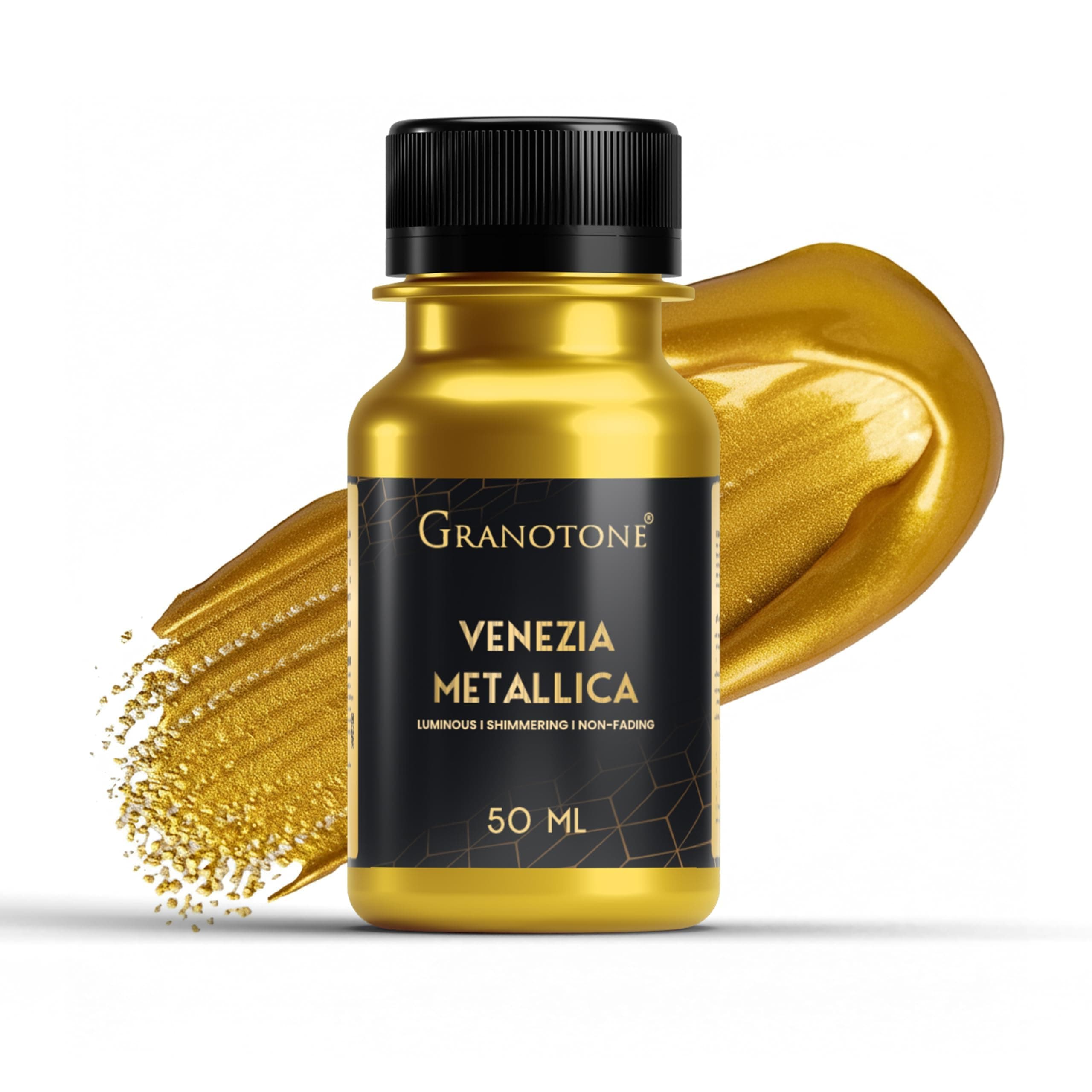 GRANOTONE Acrylic Venezia Metallic Colour, Non-Fading & Shimmering Paint With Rich Pigments, Non-Toxic Ideal for Kids, Artists & Beginners, Bronze (Metallic Gold, 50 ML)
