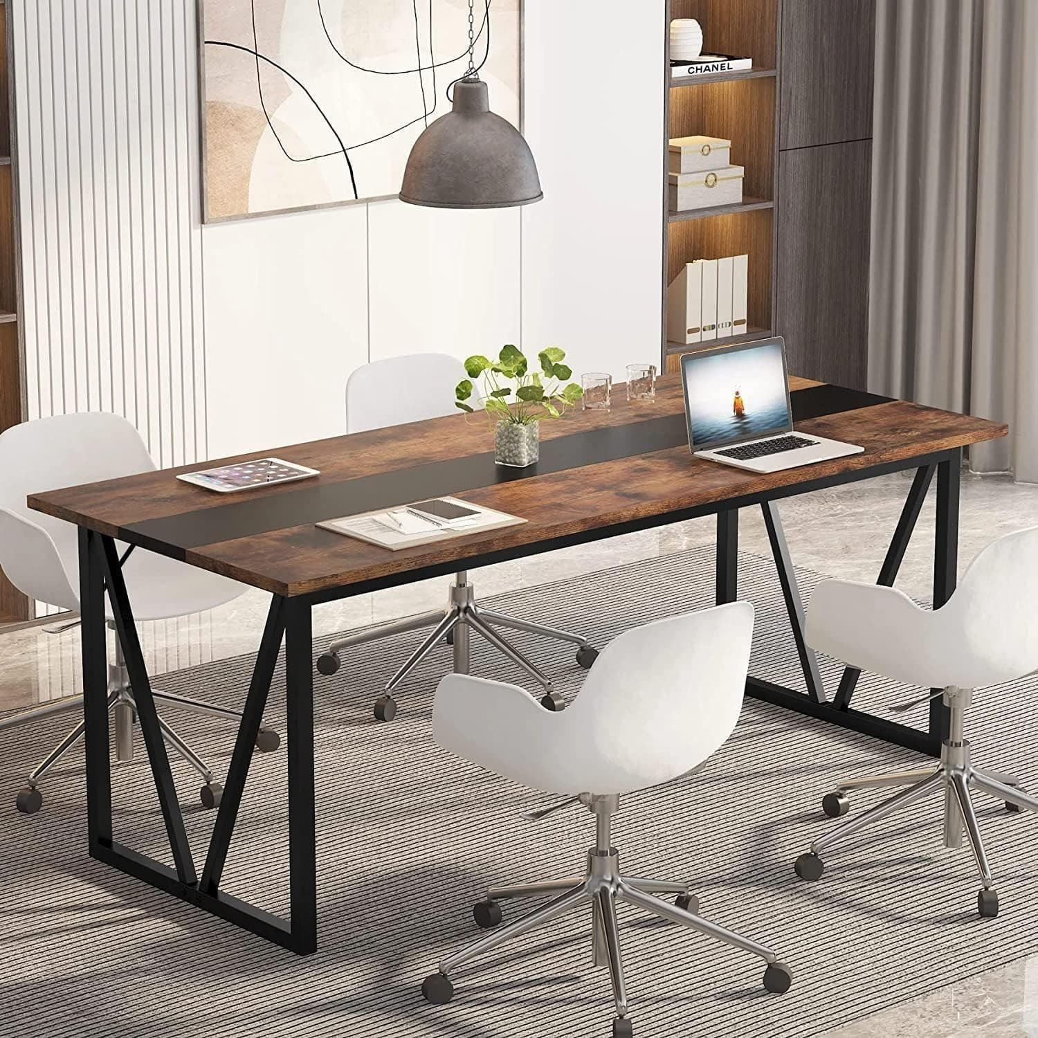 TEKAVO Minda Office Workstation Table for Conference Room | Large Office Computer Work Table | 180 cm Long, 80 cm Wide
