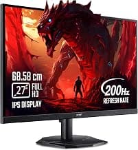 Acer Nitro KG271 X1 27 Inch IPS Full HD Backlit LED Gaming Monitor I 0.5 MS Response I 200Hz Refresh Rate I SRGB 99%, HDR 10 I 2xHDMI, 1xDP I Stereo Speakers I AMD FreeSync Premium I Eye Care (Black)