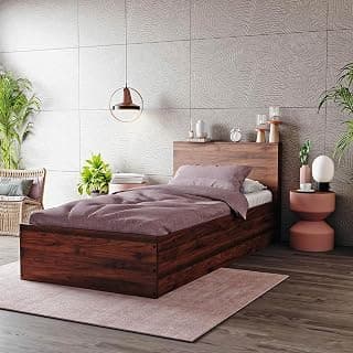 Wakefit Bed | 1 Yr Warranty | Single Size Bed, Comes with Storage Box, Noise-Free, Density: 680–750 kg/m³, Termite & Borer Resistant, Fits Mattresses Up to 8 Inches(Taurus 78 x 36 - Columbian Walnut)