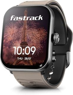 Fastrack MYND 1.93” AMOLED Display Smart Watch for Men & Women with AI Watch Faces,AI Chat,Offline Voice Commands,Curved Metallic Design,Functional Crown,BT Calling, Health Suite,100+ multisport modes