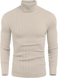 DENIMHOLIC Mens Cotton Turtle Neck Sweater