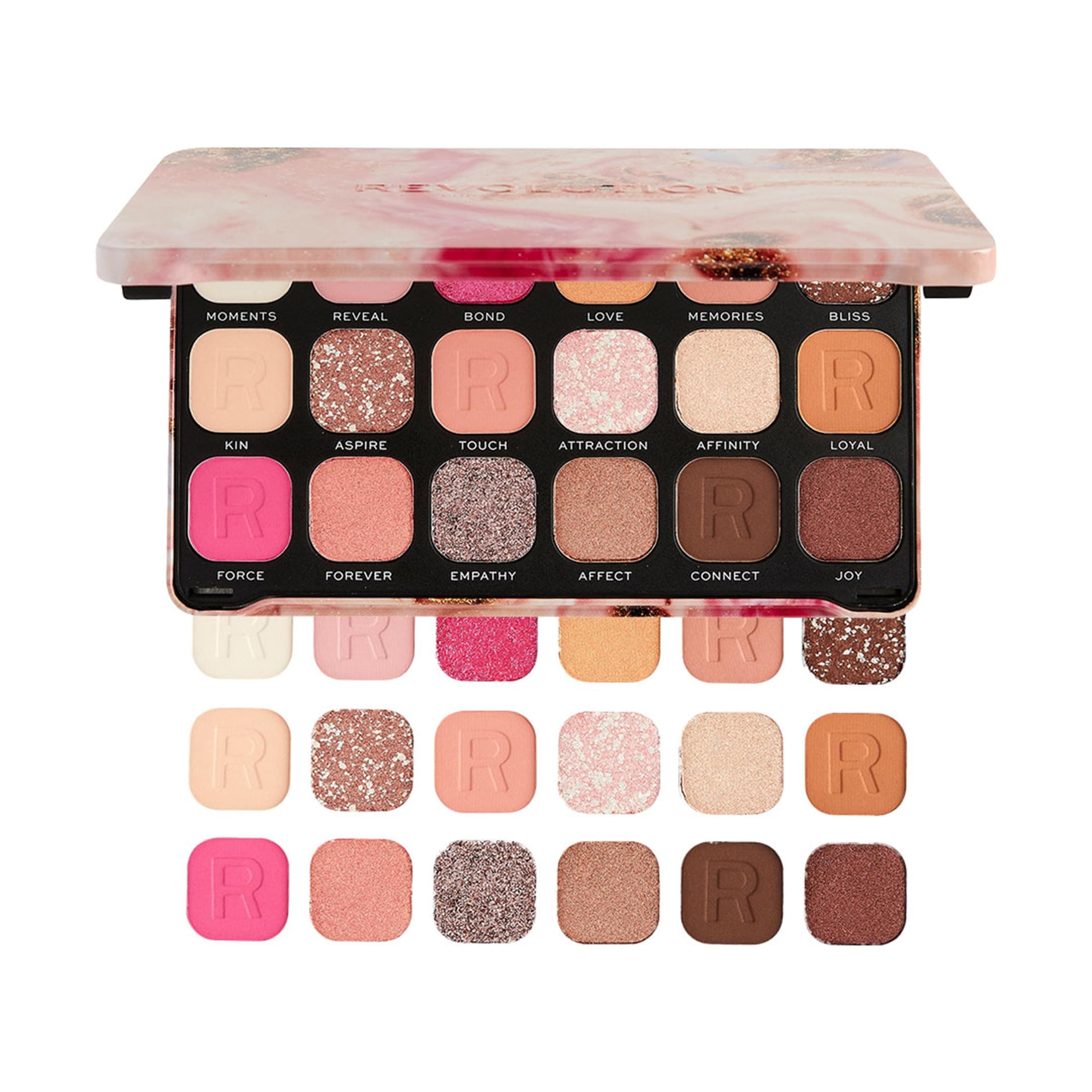 Makeup Revolution Forever Flawless Cherry Eyeshadow Palette | Highly Pigmented Matte & Shimmer Shades | Long Lasting Blendable Eye Makeup Palette | Party & Everyday Glam | Travel Friendly