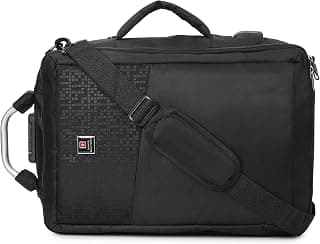 SWISS MILITARY ELEMENT 18L Multi-Purpose Laptop Backpack Cum Sling Bag with Locking Mechanism, USB Port, Organizer Pocket, Garment Compartment, 15.6-Inch Fit, Travel Bag for Men & Women, Black