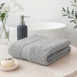 Premium 100% Cotton Towels for Bath Large Size, 475 GSM Full-Wrap Ultra Soft Bath Towel, Skin-Safe Certified, Quick Dry & Highly Absorbent Towel for Men & Women, 150 x 75 cm - Graphite