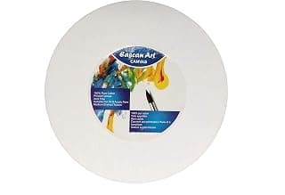 Painting Drawing and Sketch Accessories Cotton Medium Grain Pre Stretched Round Canvas 12 Inches