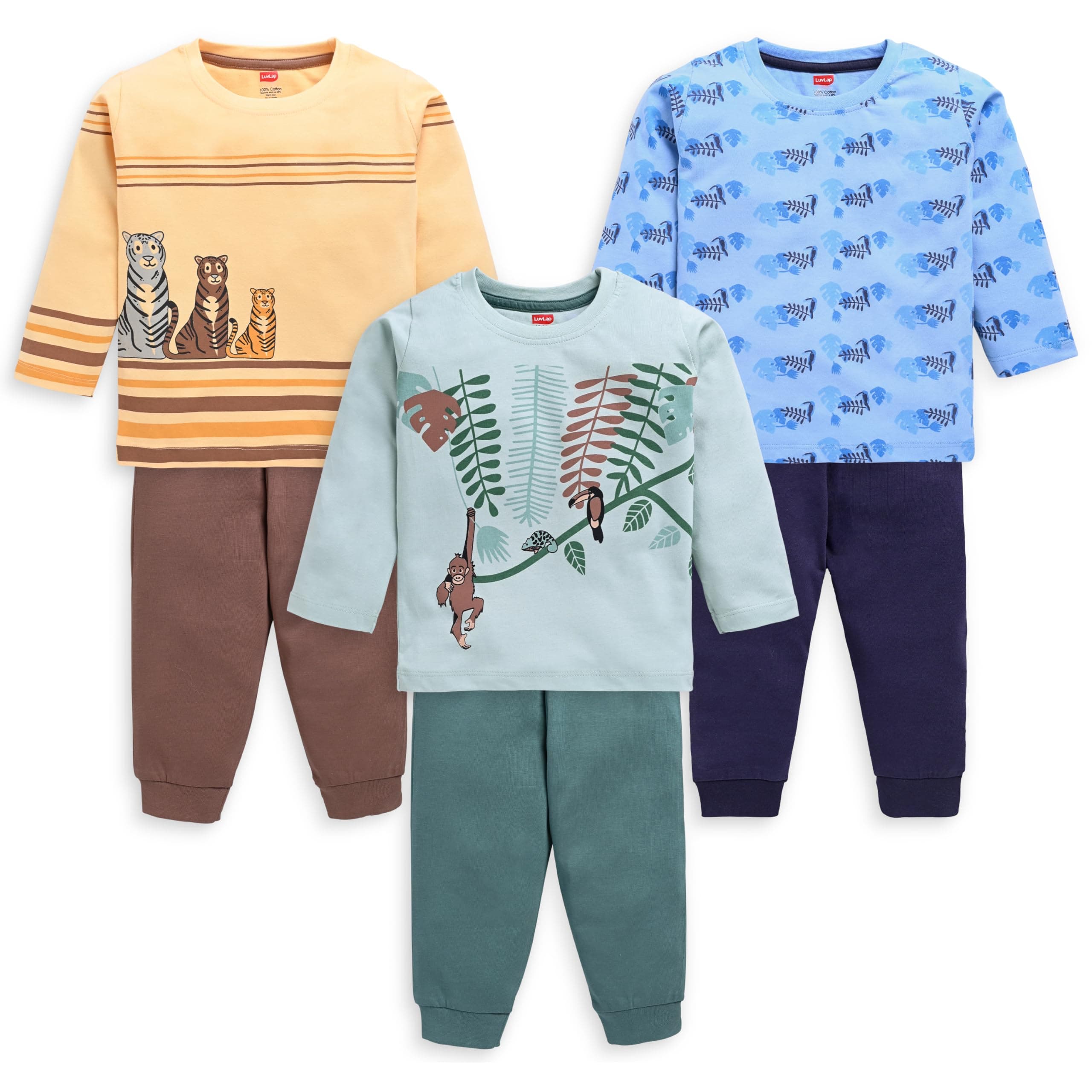 LuvLap Baby-Boys F/S Boys T-Shirt & Pyjama CoSet