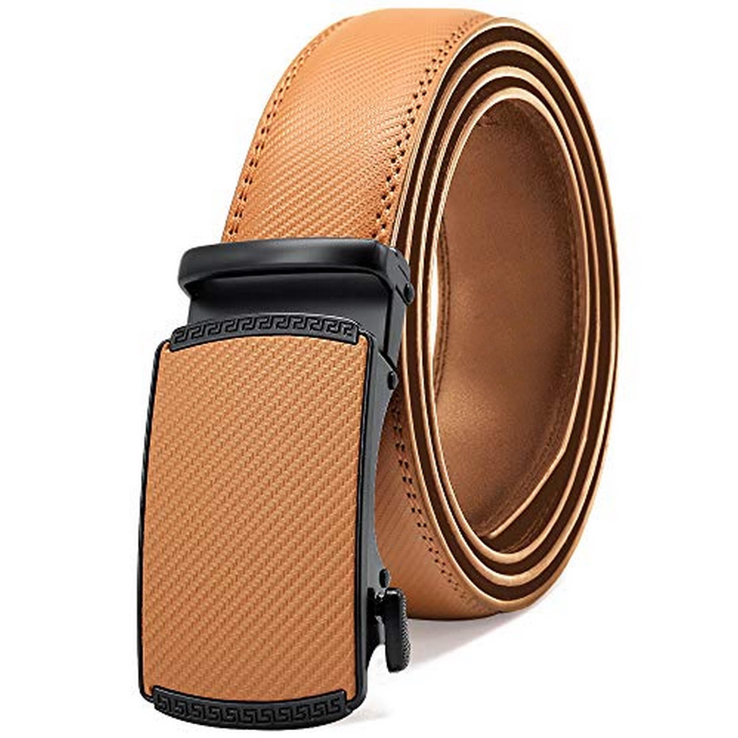 WildHorn Men’s Genuine Leather Auto-Lock Belt | Micro-Adjustable Click Buckle for Perfect Fit | Formal & Casual Wear | Gift Box